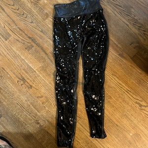 Spanx sequined leggings size M
